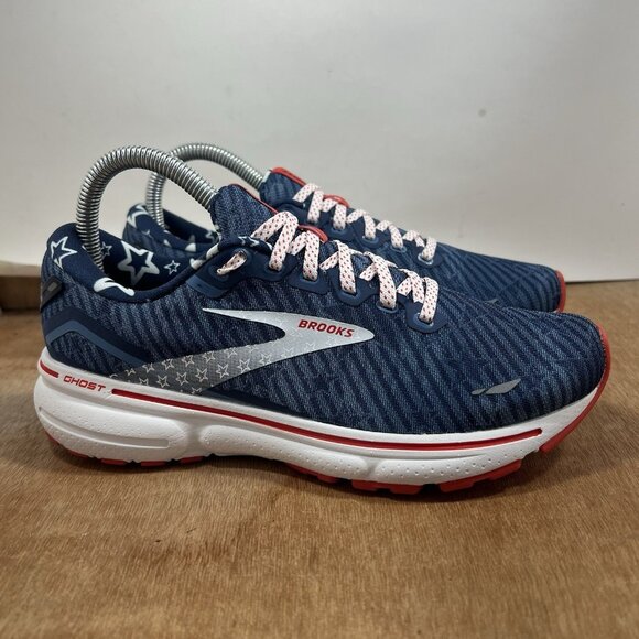 Brooks Ghost 15 Women's Size 7 USA Red White Blue Running Shoes - Picture 1 of 9